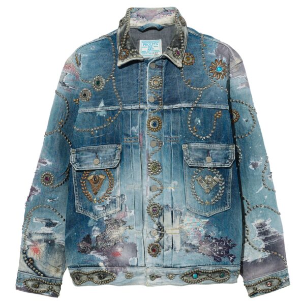 Proleta Re Art Rules Leather Studs Jacket front side