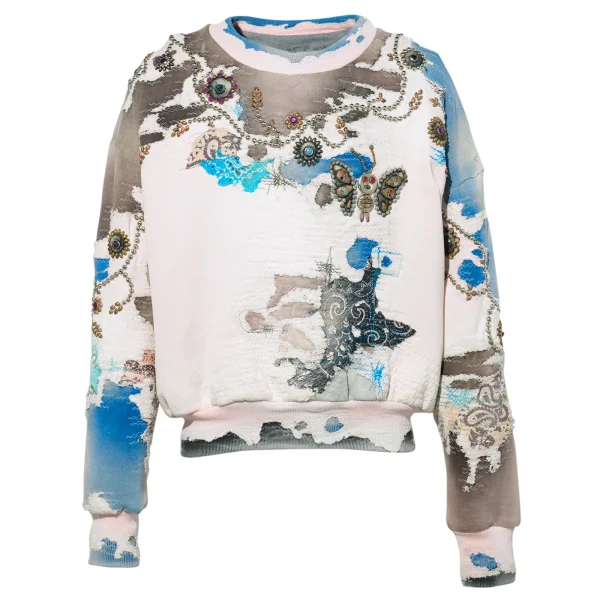 Proleta Re Art Studs Sweatshirt Light Pink front side