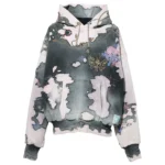 Proleta Re Art distressed deer leather studs hoodie front view