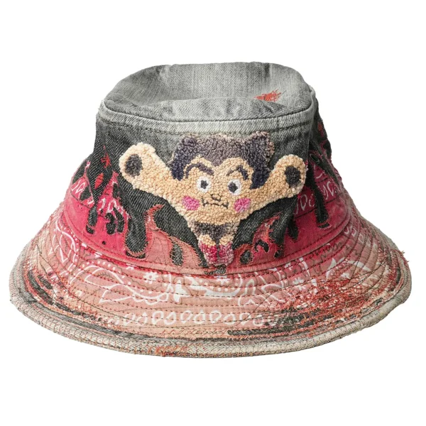 Proleta Re Art Meme Astro Buster black bucket hat front view