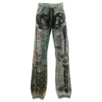 Proleta Re Art Rules Bone Flower Studs Jeans front view
