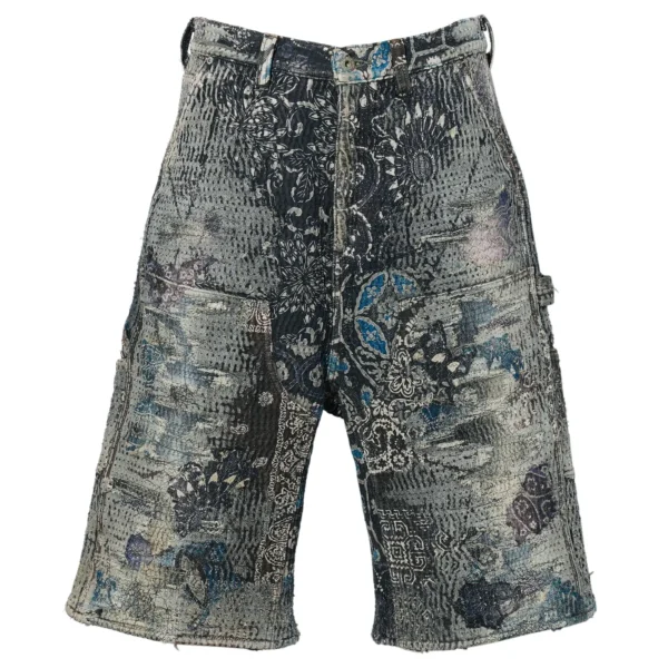 Proleta Re Art Uroboros black double knee painter shorts front view