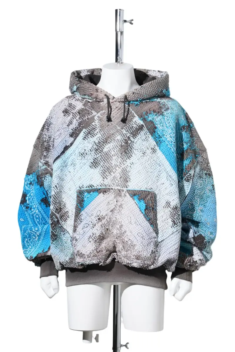 Proleta Re Art Uroboros Turquoise Hoodie Back Proleta Re Art Uroboros turquoise hoodie front view